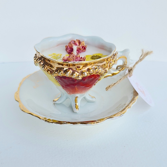 Desert Bloom | 1800's Vintage Teacup Candle