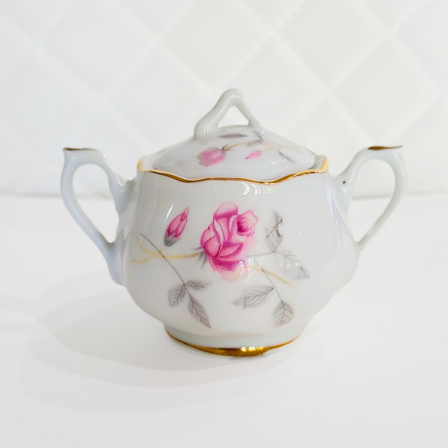 Sweet Jasmine | Hand Painted Napco Vintage Sugar Bowl Candle