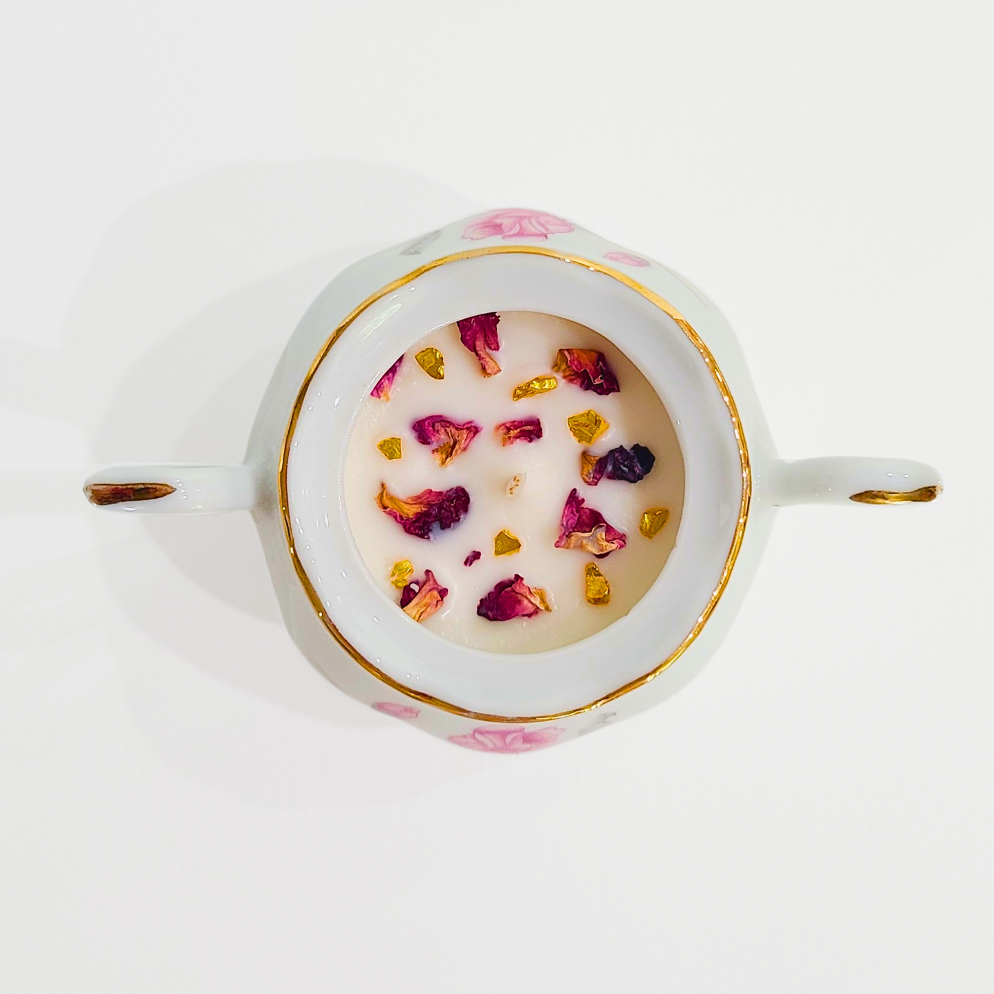 Sweet Jasmine | Hand Painted Napco Vintage Sugar Bowl Candle