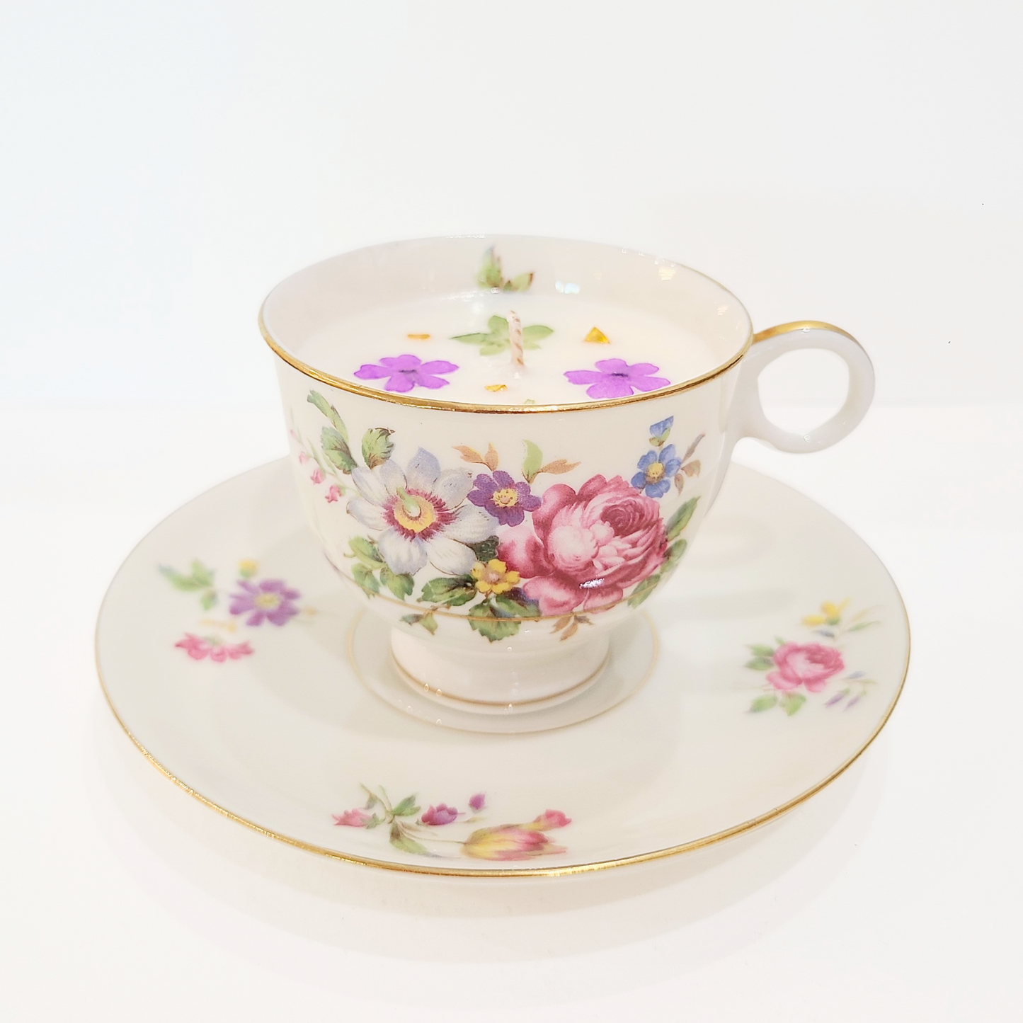 Rose Romance | 1950's Theodore Haviland Vintage Teacup Candle