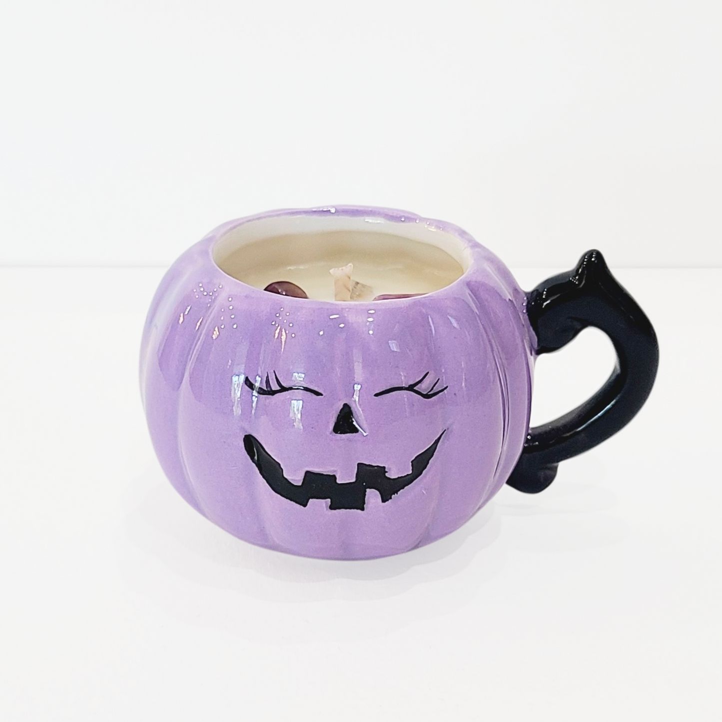 Autumn Spice | Boutique Halloween Mini Purple Pumpkin Teacup Candle