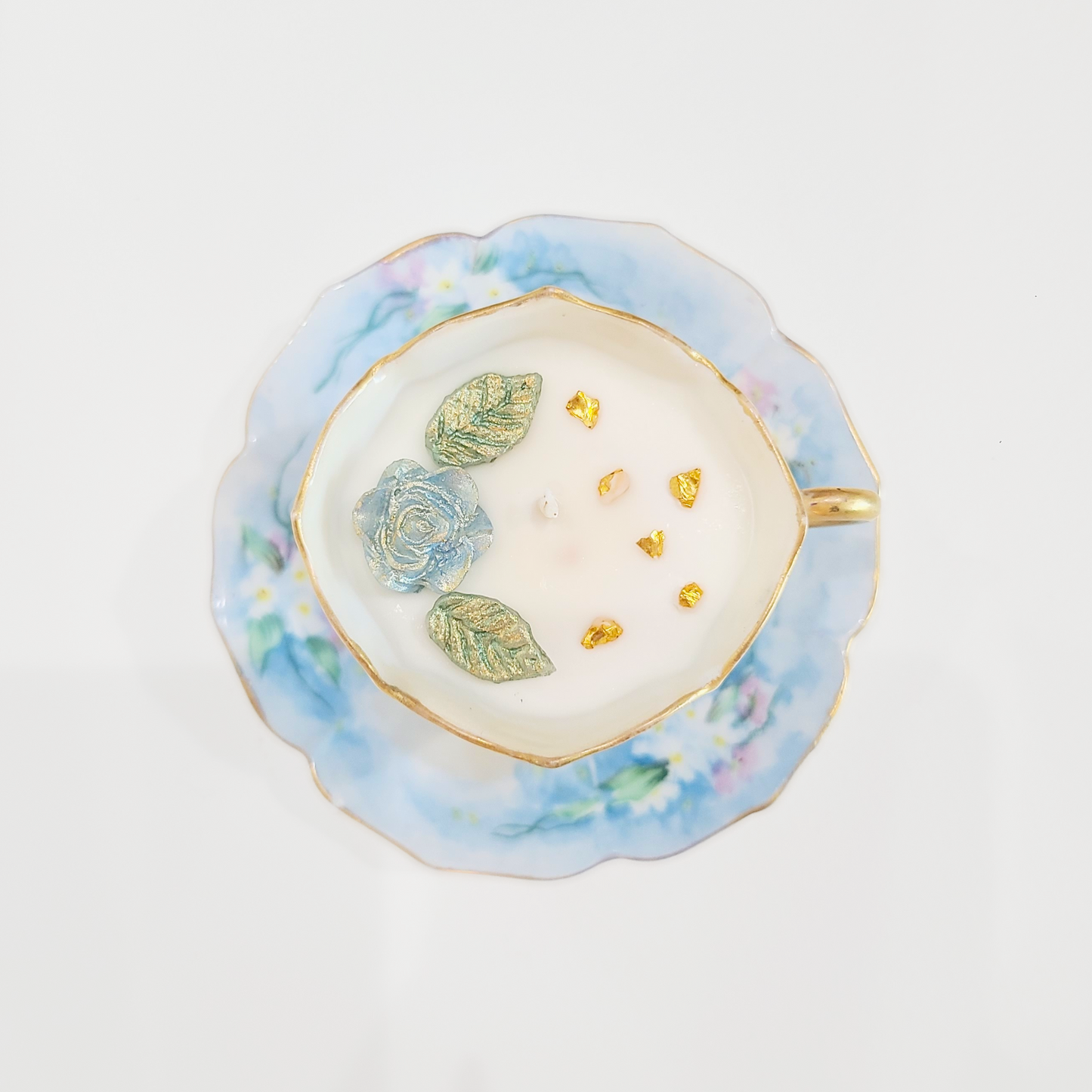 Musky Rose | Early 1900's Hand Painted Unique Antique Teacup Candle