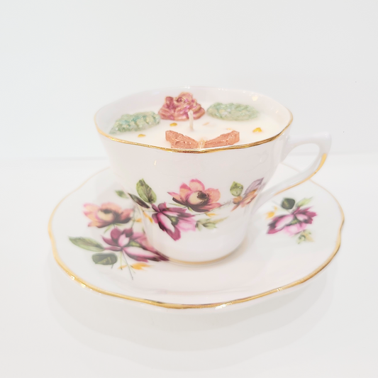 Sea Salt & Orchid | 1960's English Royal Dover China Vintage Teacup Candle