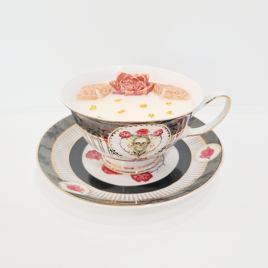 Sea Salt & Orchid | Skull & Red Roses Boutique Teacup Candle