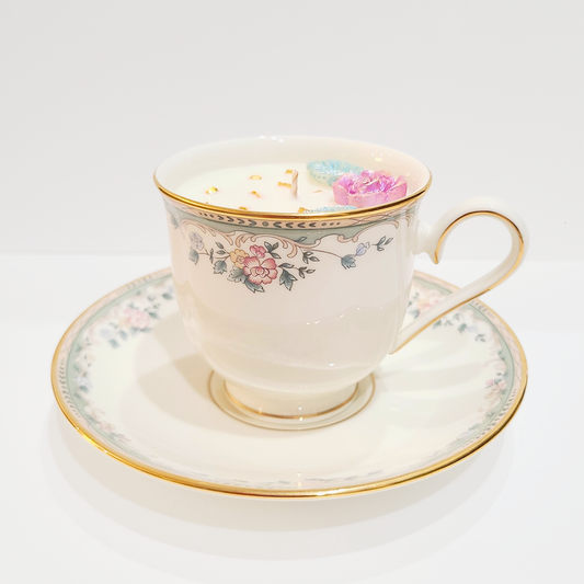 Driftwood & Sea Salt |  1990's Elegant Lenox Porcelain Vintage Teacup Candle