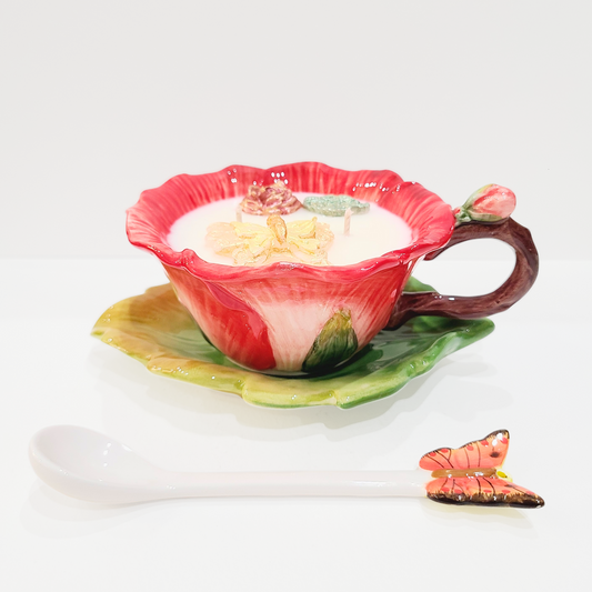 Desert Bloom | Boutique 3-Piece Rose-Shaped Teacup Candle