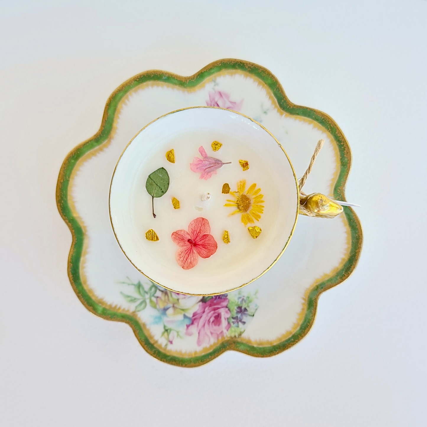 Musky Rose | Hand Painted 1890's Vintage Teacup Candle